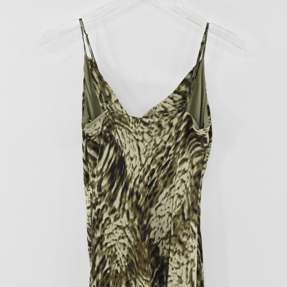 Good‎ American Jungle Slip Dress Womens Size M Midi Whimsical Cowl Neck Stretch - Picture 12 of 14